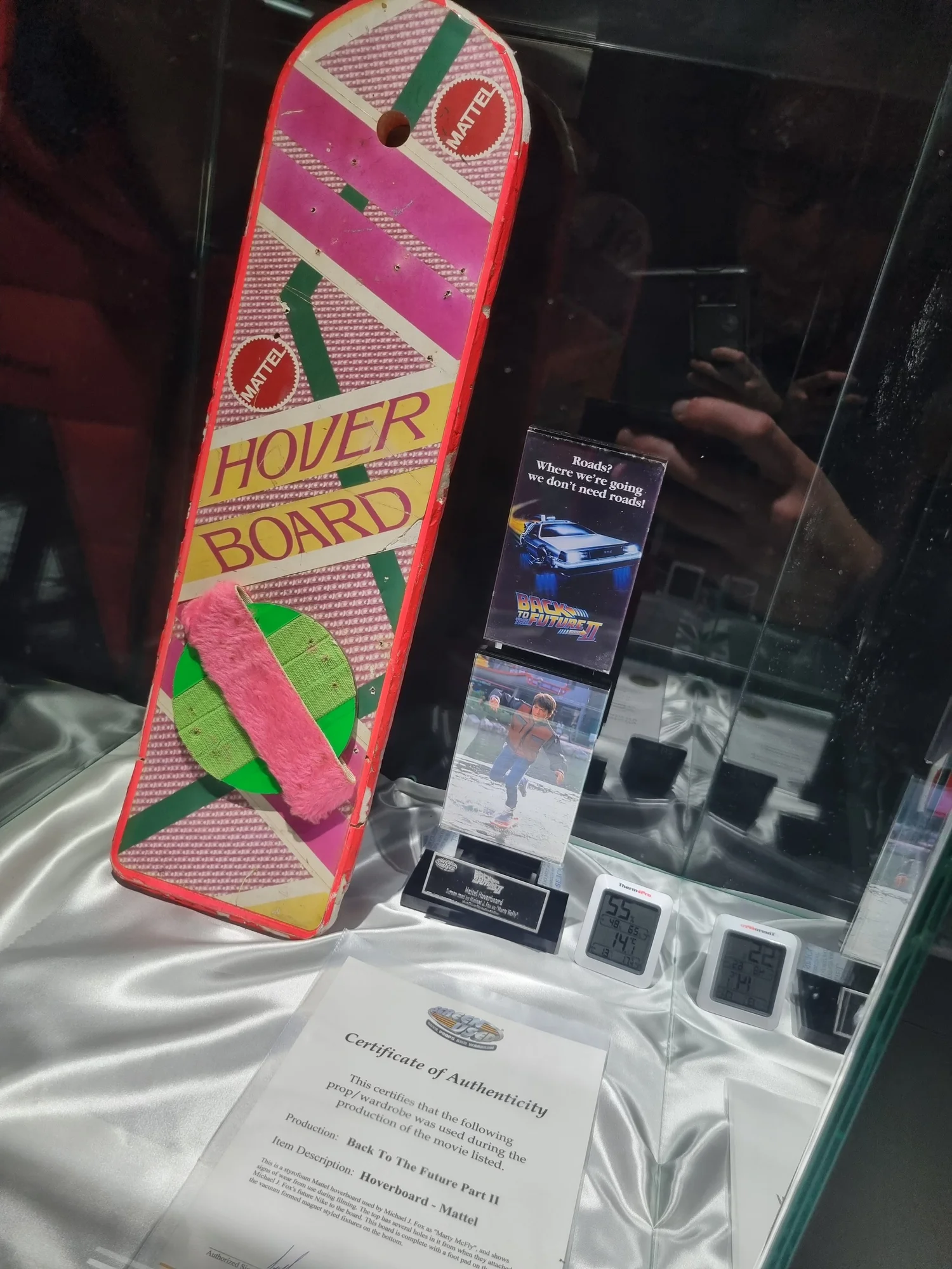 Marty’s hoverboard from Back to the Future Part II – Back to the Future props exhibition, London 2022
