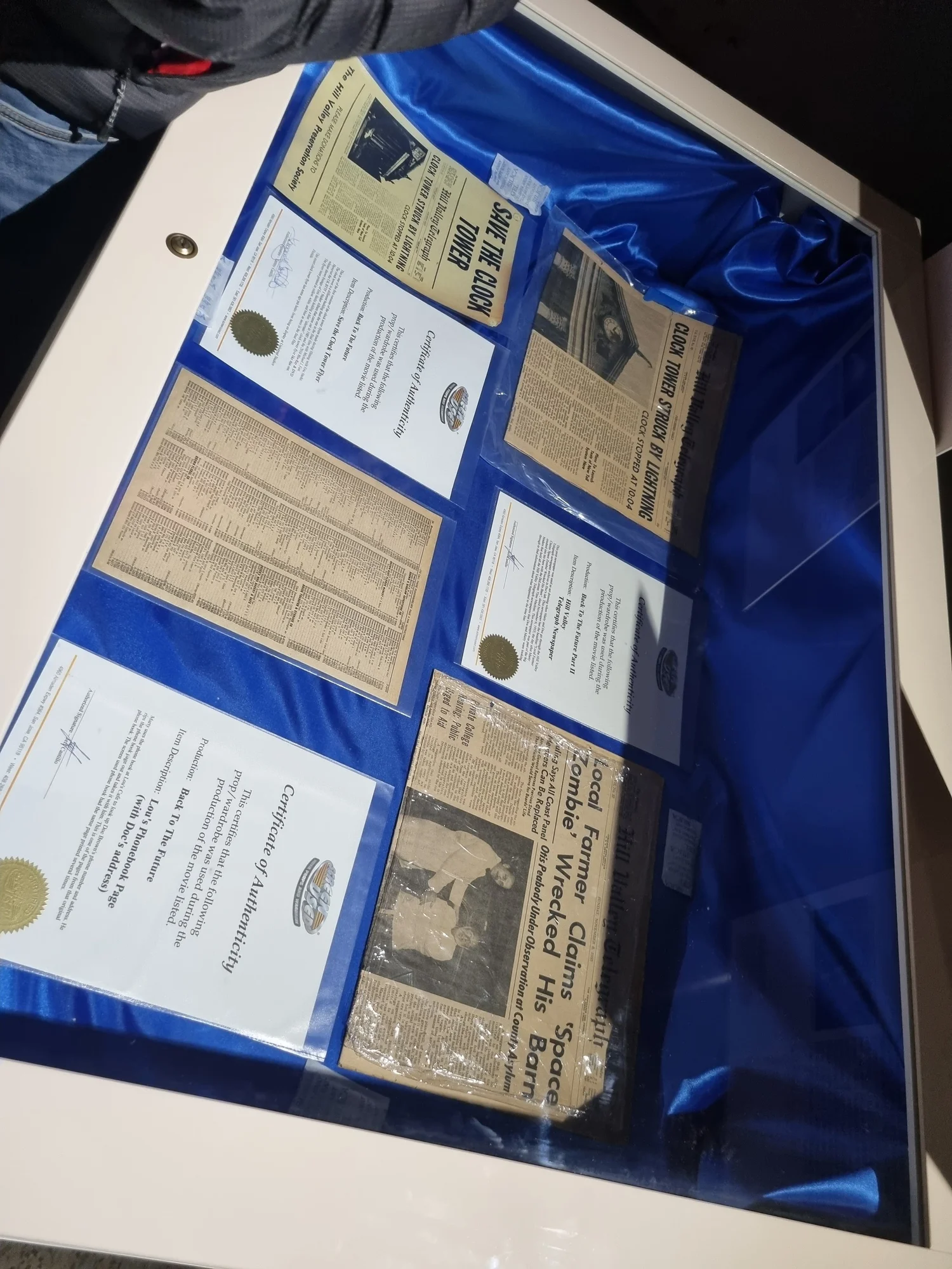 Hill Valley newspapers – Back to the Future props exhibition, London 2022