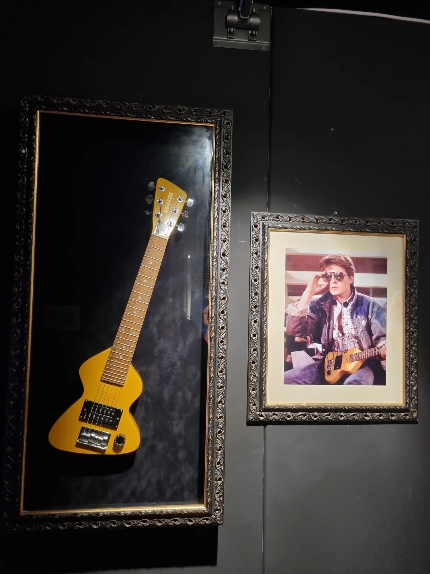 Marty’s yellow guitar – Back to the Future props exhibition, London 2022