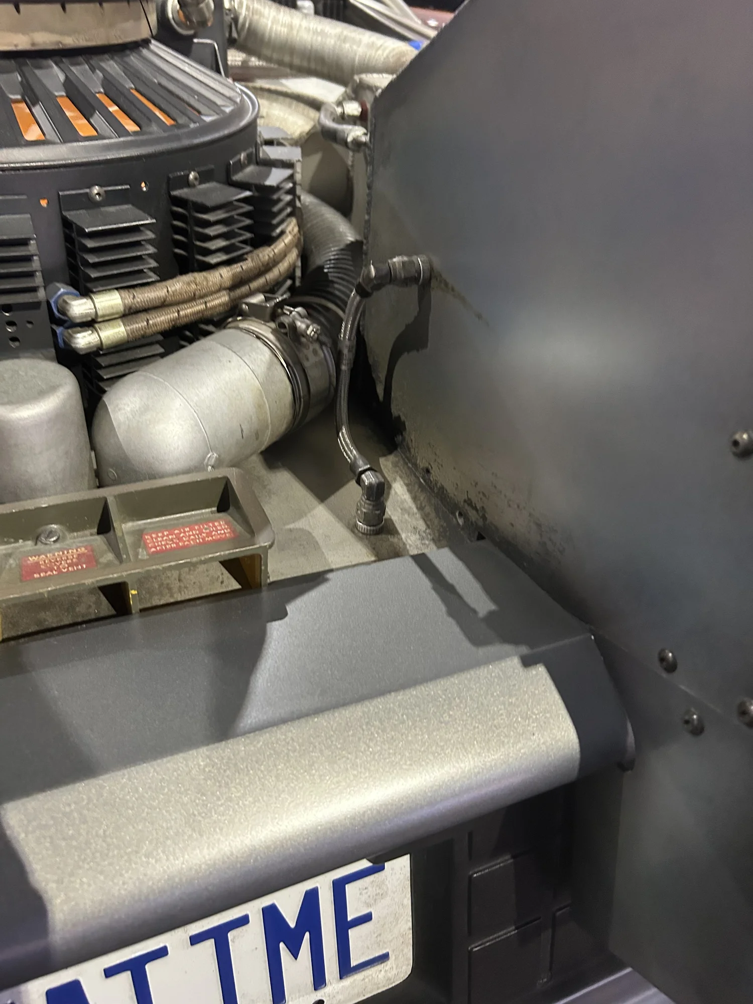 Rear detail above the OUTATIME plate on the A car