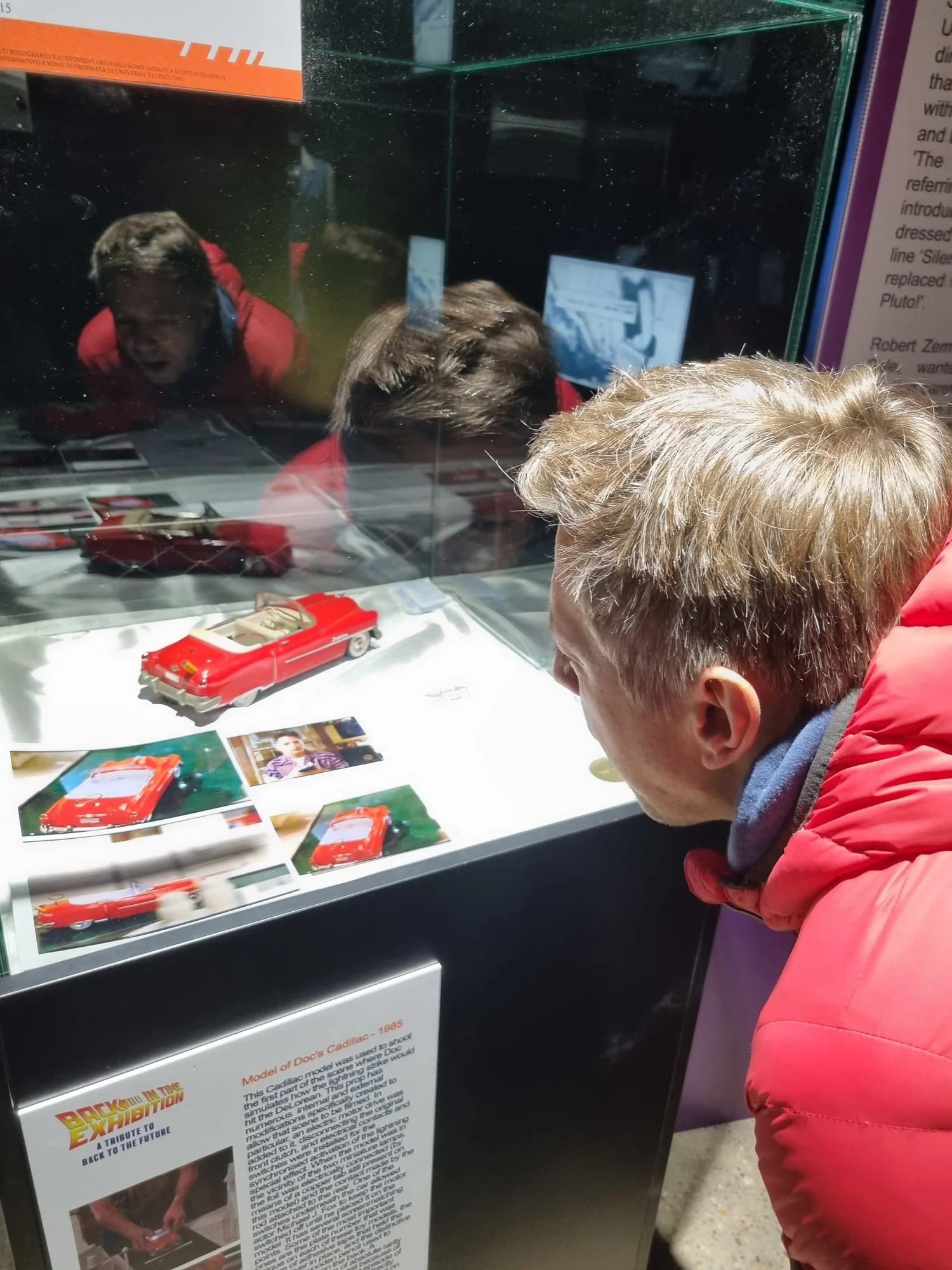 Model cars from the films on display – Back to the Future props exhibition, London 2022