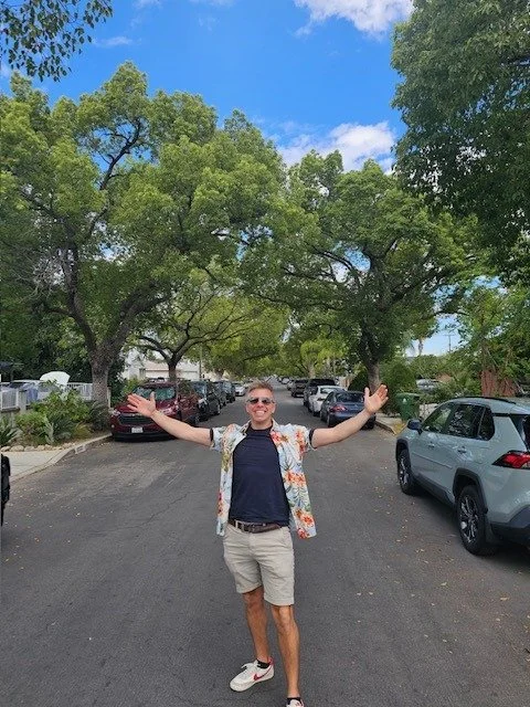 Nick on the street into Lyon Estates