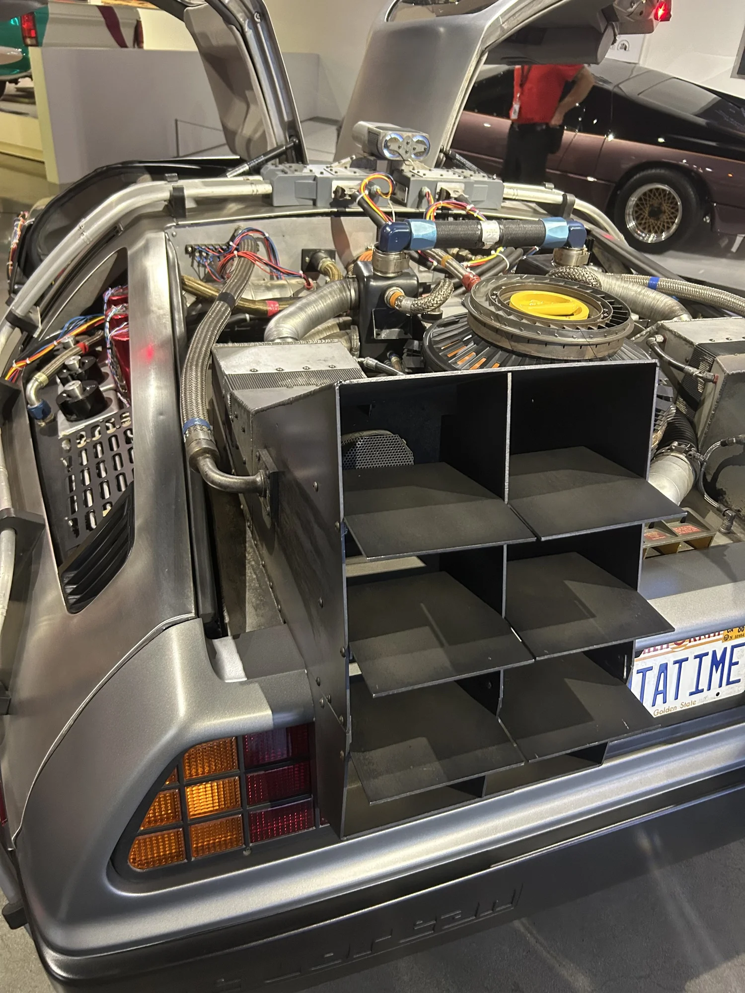Rear vents and OUTATIME plate on the original A car