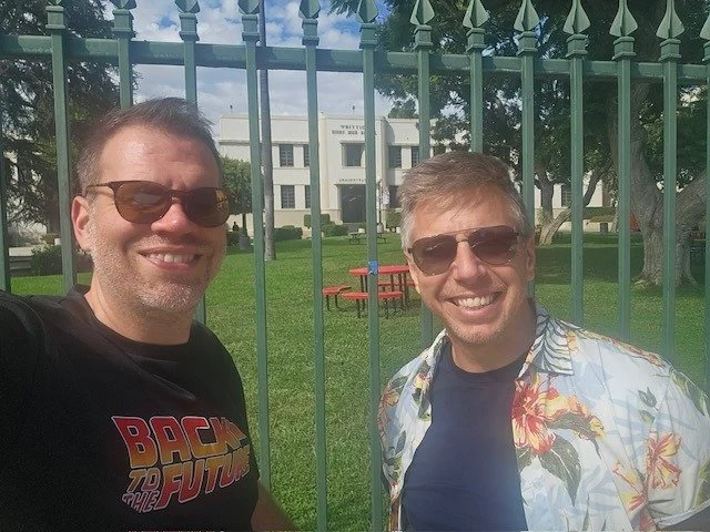 Nick and a friend at Hill Valley High