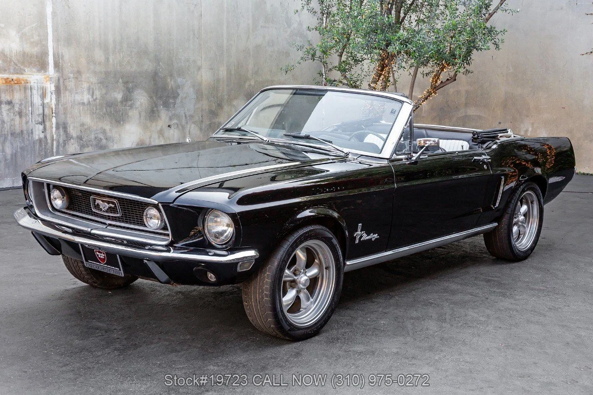 Black 1968 Ford Mustang convertible