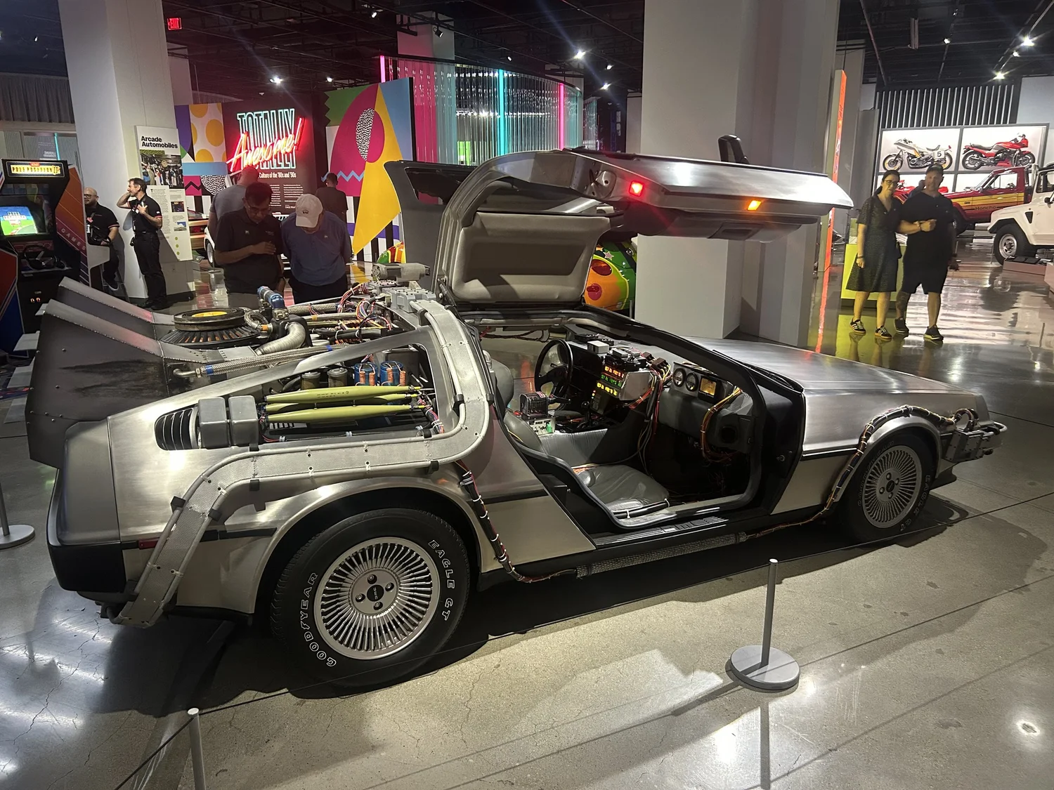 The original A car side profile with gull-wing doors open