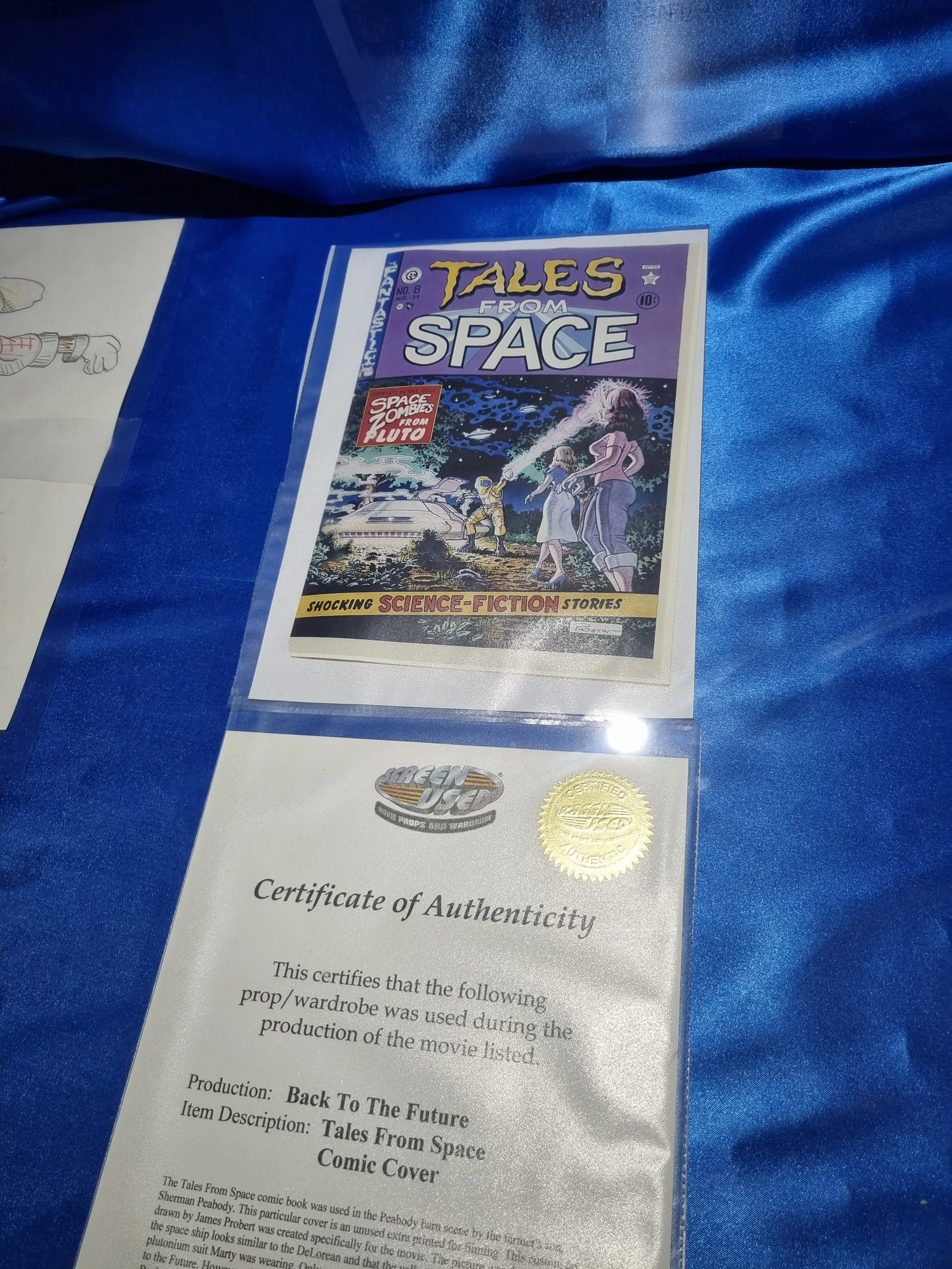 Tales from Space comic – Back to the Future props exhibition, London 2022