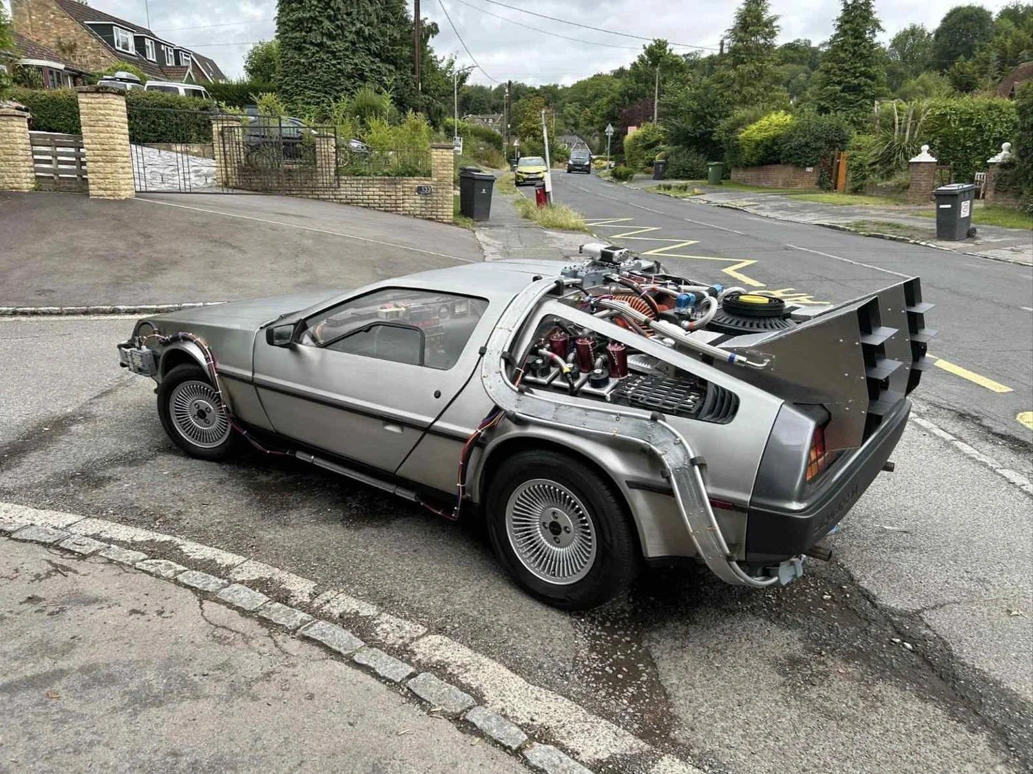 Side view of the time machine showing the rear hardware