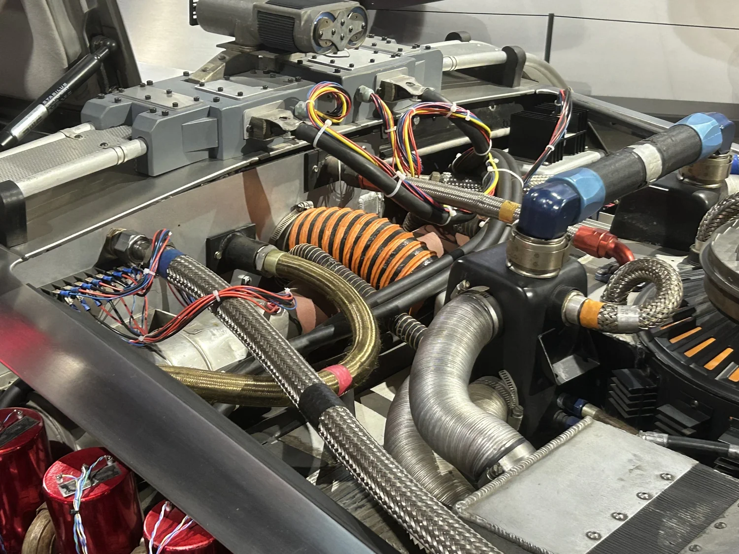 Coils and wiring on the A car rear deck