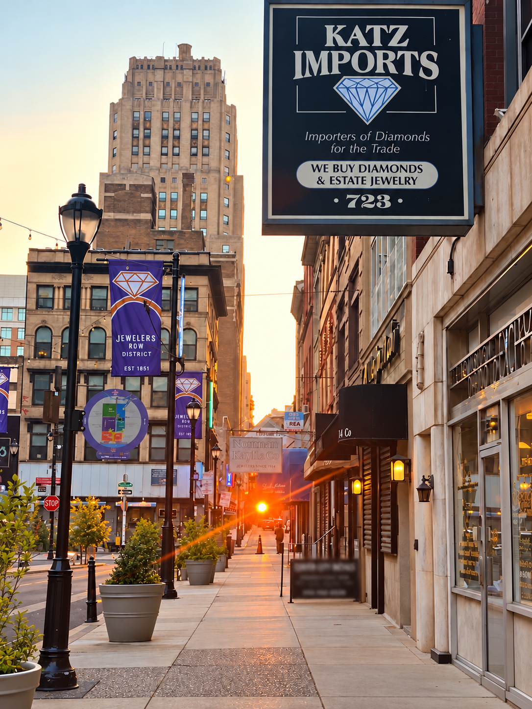 Katz Imports sign outside 723 Sansom Street on Jewelers’ Row