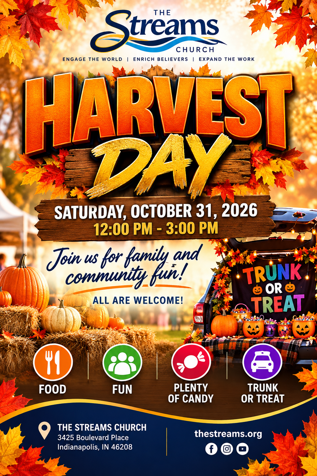 Harvest Day family Trunk-or-Treat flyer