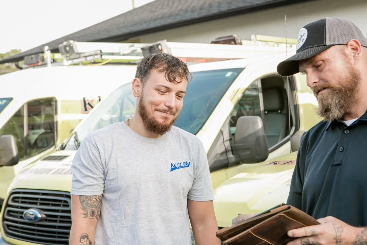 Kennedy Electric electricians at the shop