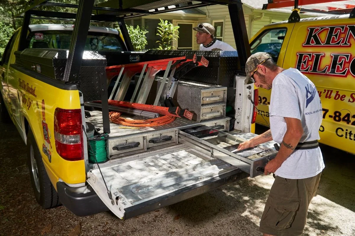 Kennedy Electric electrician at the work truck