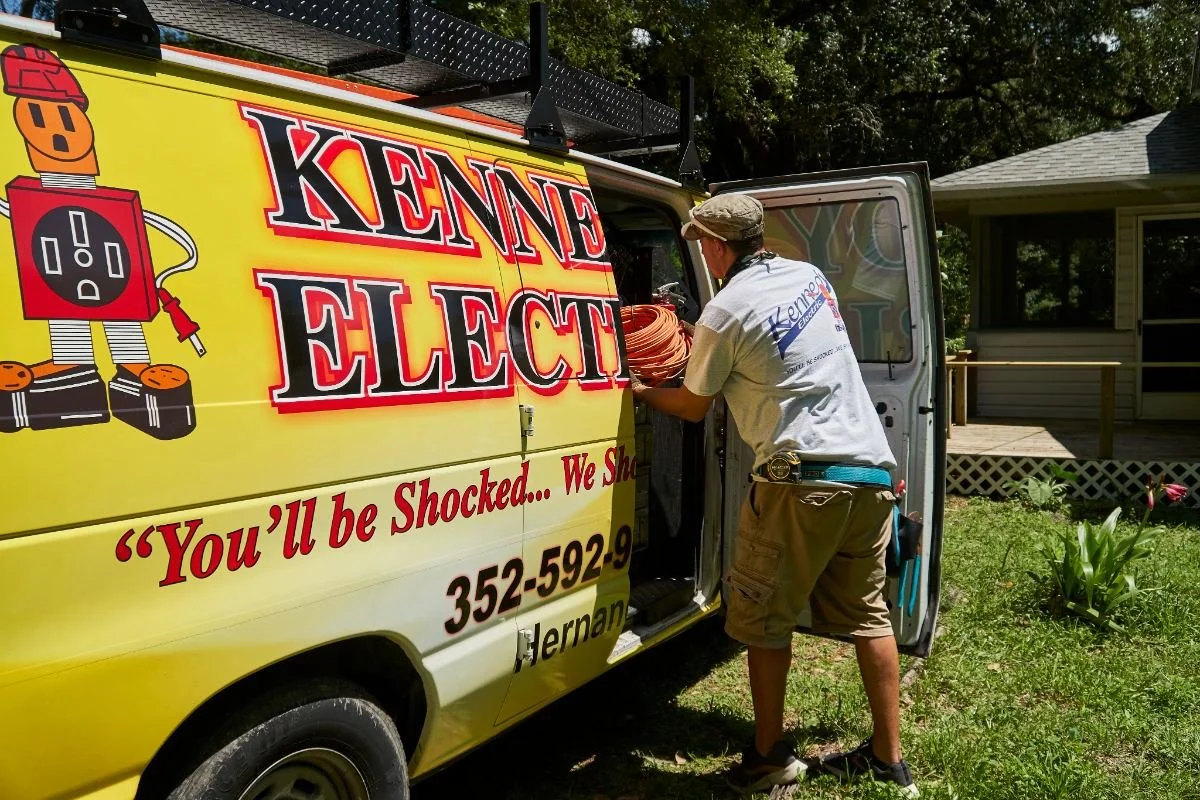 Kennedy Electric electrician at the service van