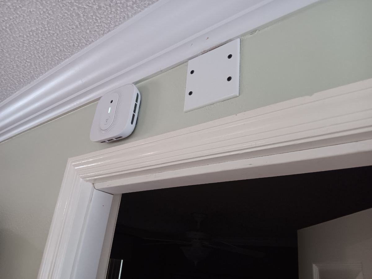 Ceiling smoke detector wired by Kennedy Electric