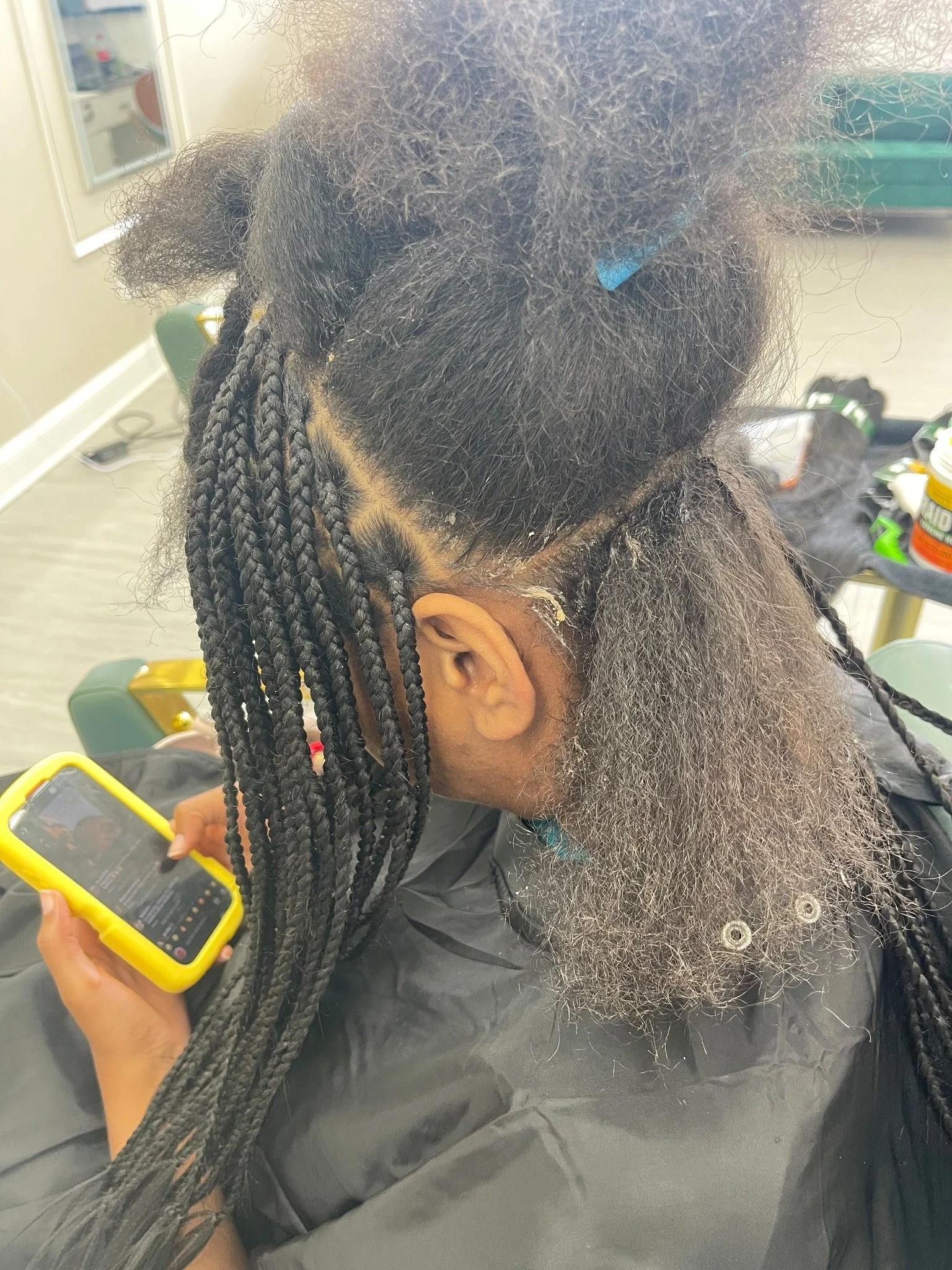 During · sectioning and braiding at Kandy Style