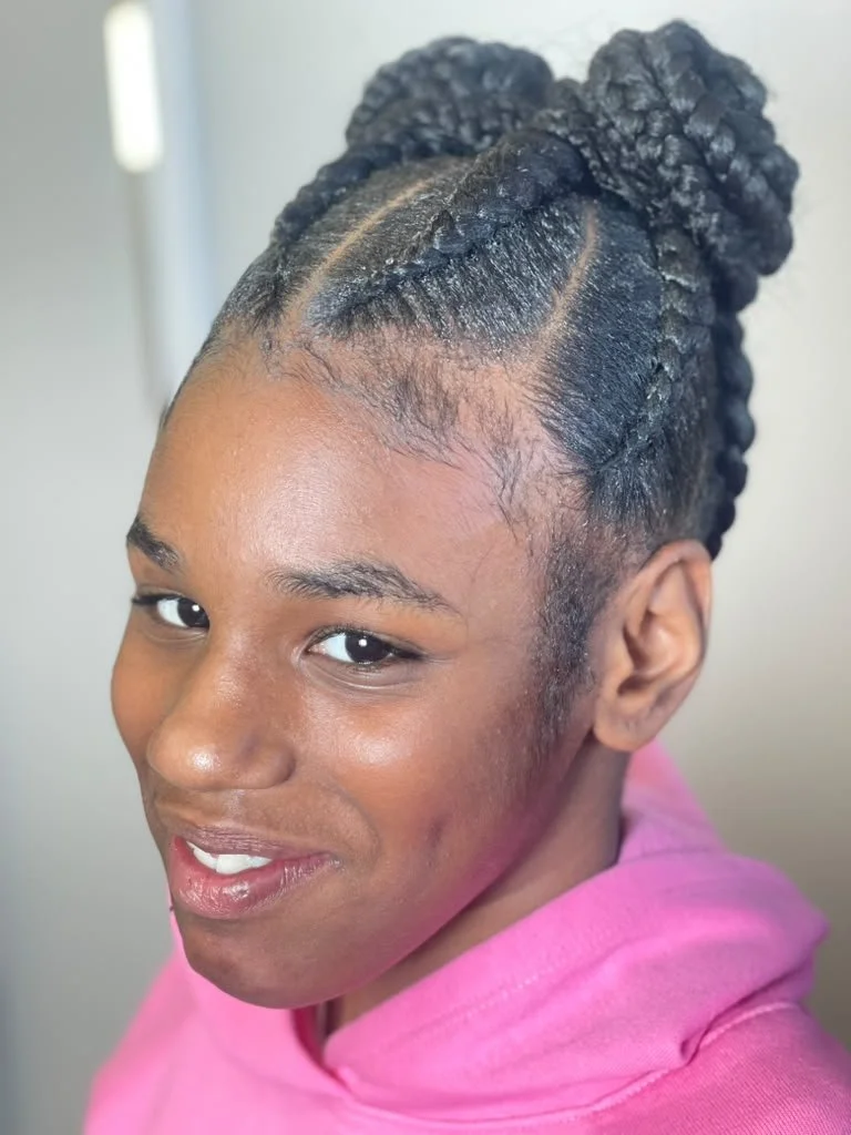 After · braided updo at Kandy Style
