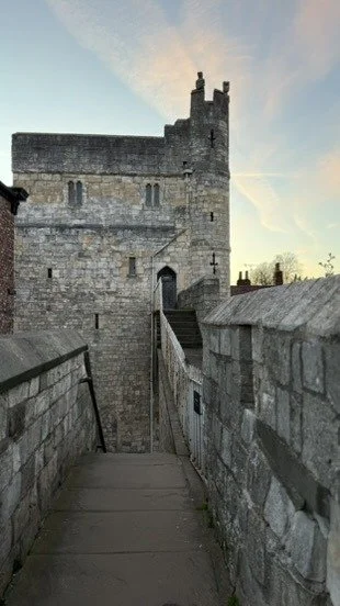On the city walls at dusk