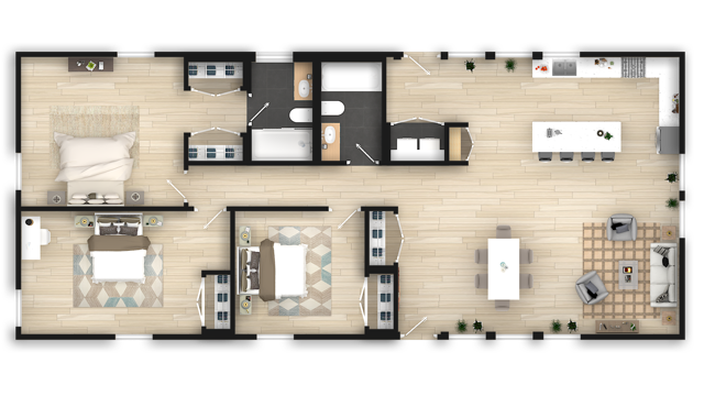 Dimensioned home floor plan