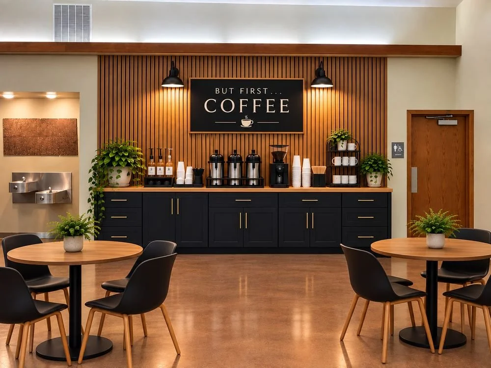 A modern lobby coffee bar concept