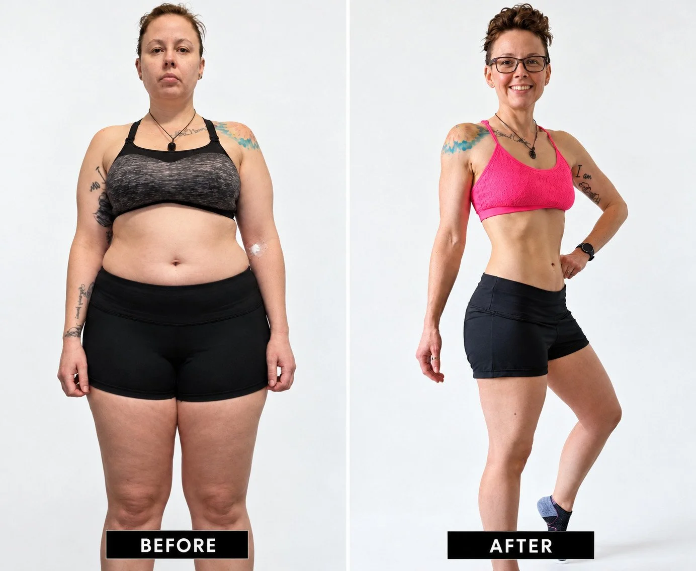 Client before and after transformation