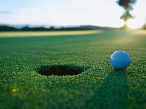 Golf ball at the edge of the cup