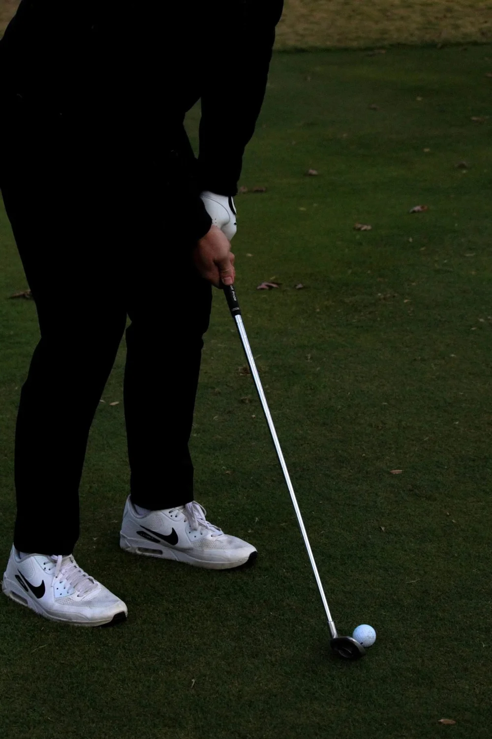 Golfer lining up a shot on a fairway in Moore County, NC