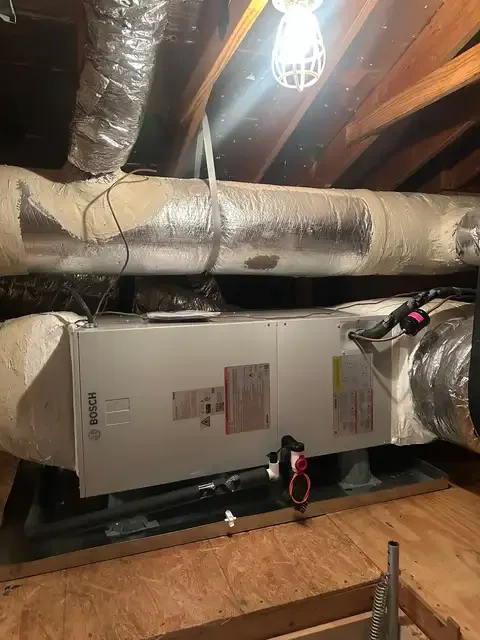 Bosch air handler and insulated ductwork in an attic