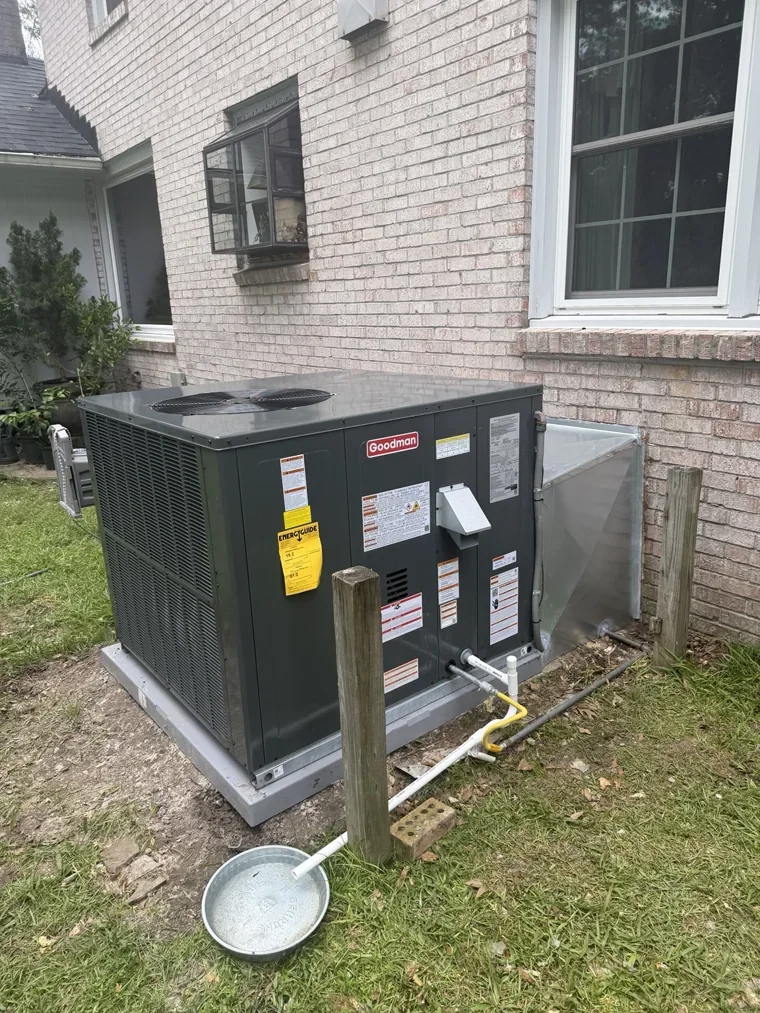 Goodman package system with a sheet-metal duct connection