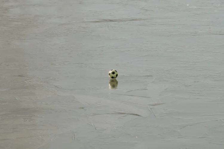 A golf ball rests on the putting surface.
