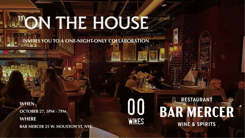 Invitation: On the House, a one-night-only collaboration with Bar Mercer, October 27, 5–7 PM, 25 W Houston St, NYC