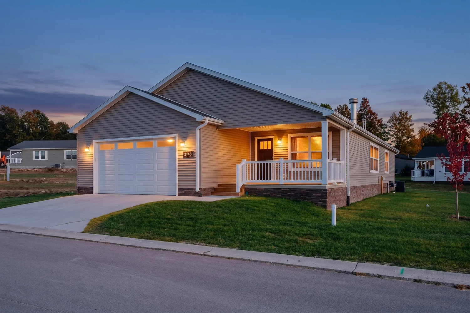 Front of 2148 Alta Vista Dr at dusk, virtual twilight
