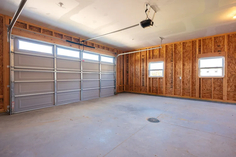 Inside the two-car garage