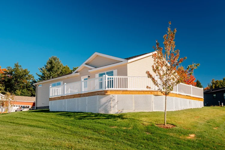 Side of the home and deck