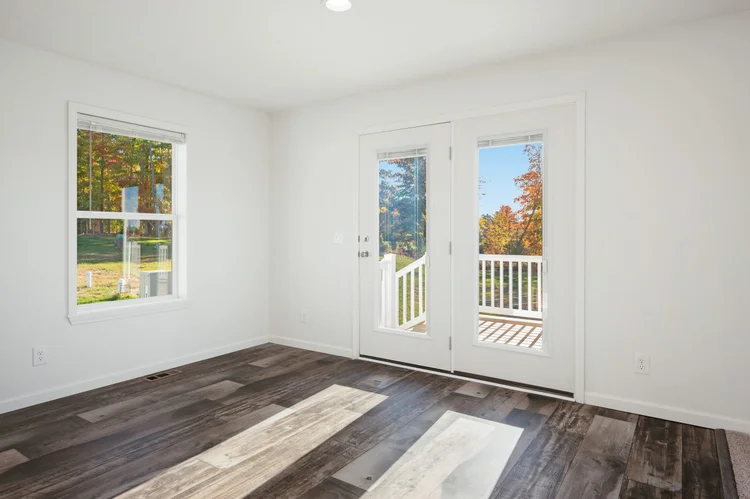 Dining area with French doors to the deck