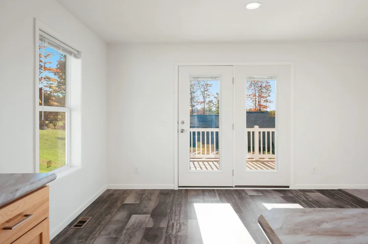 French doors to the deck