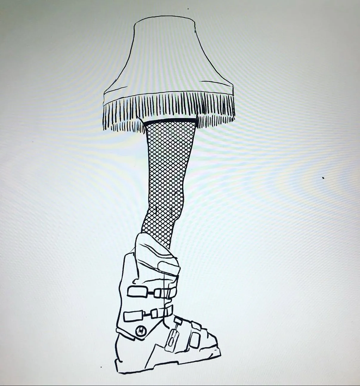 Ski boot lamp — concept drawing