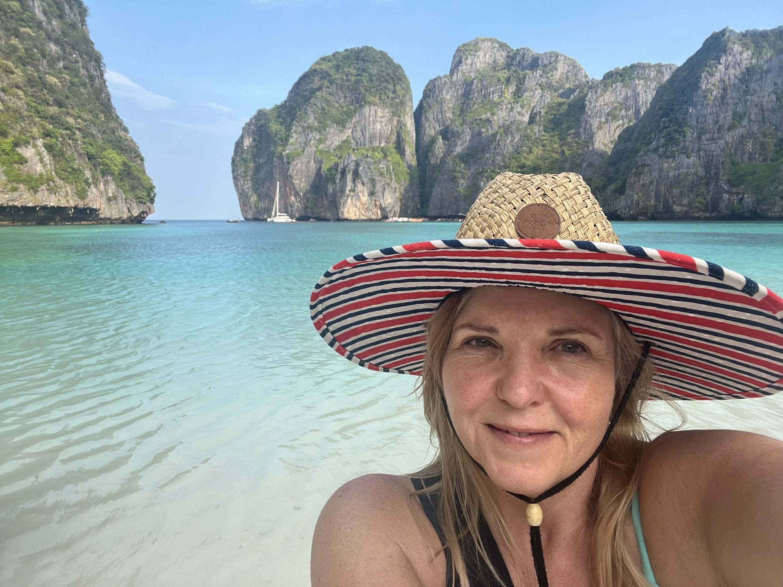 Karen Lantigua, your host, in Maya Bay