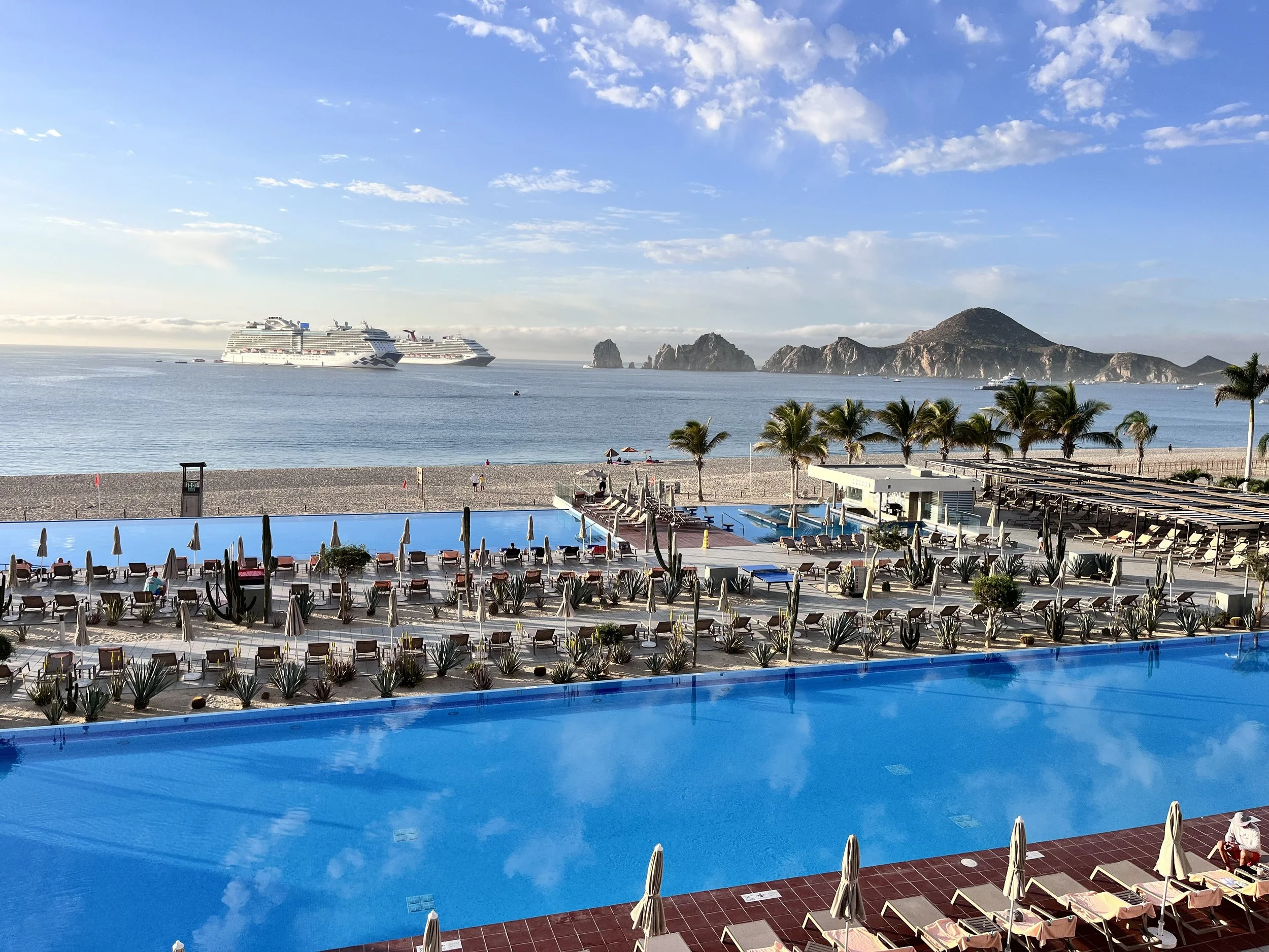 Resort pool and beach in Los Cabos