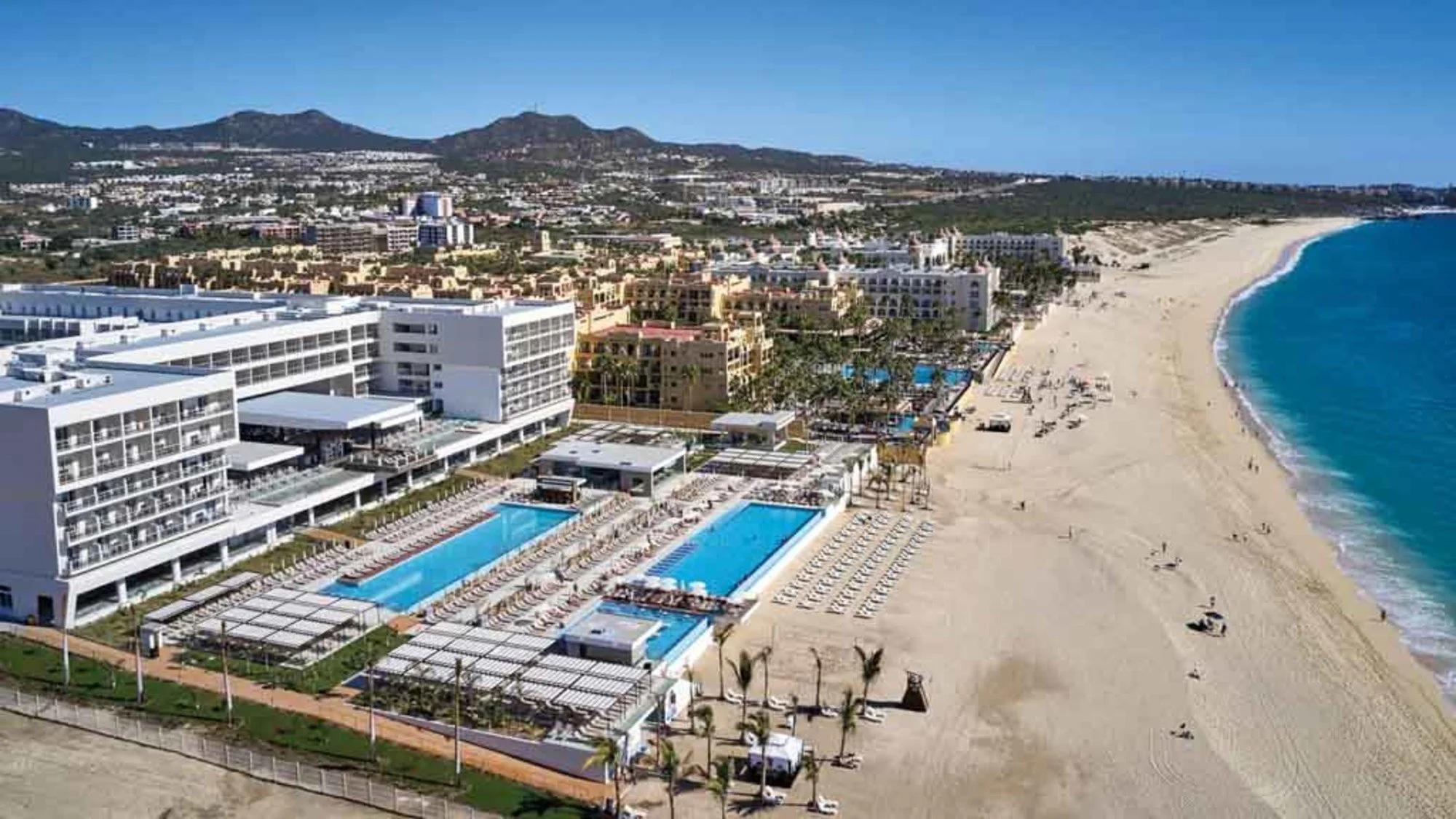 Aerial view of Riu Palace Baja California on the beach