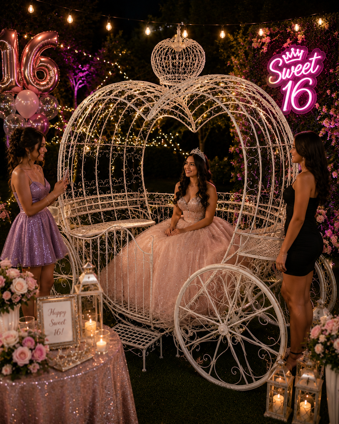 Carriage styling inspiration for sweet sixteens