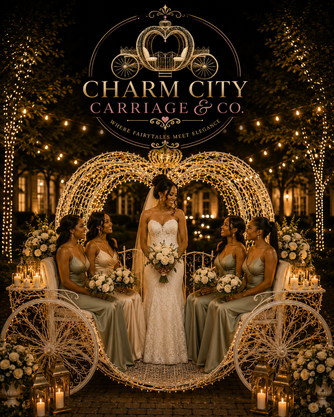 Carriage styling inspiration for bridal celebrations