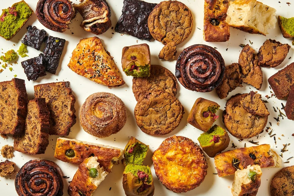 House-baked pastries, focaccia, cookies and brownies