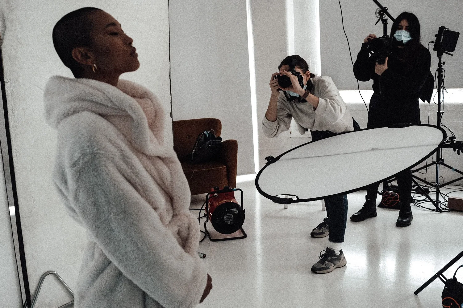 Mandy filming a fashion shoot