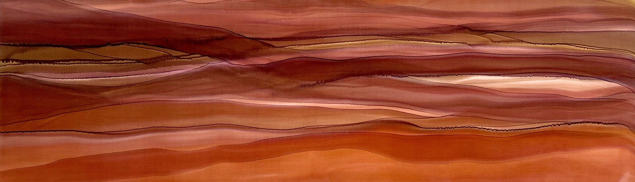 Golden Hour, silk painting by Lisa Rodarte