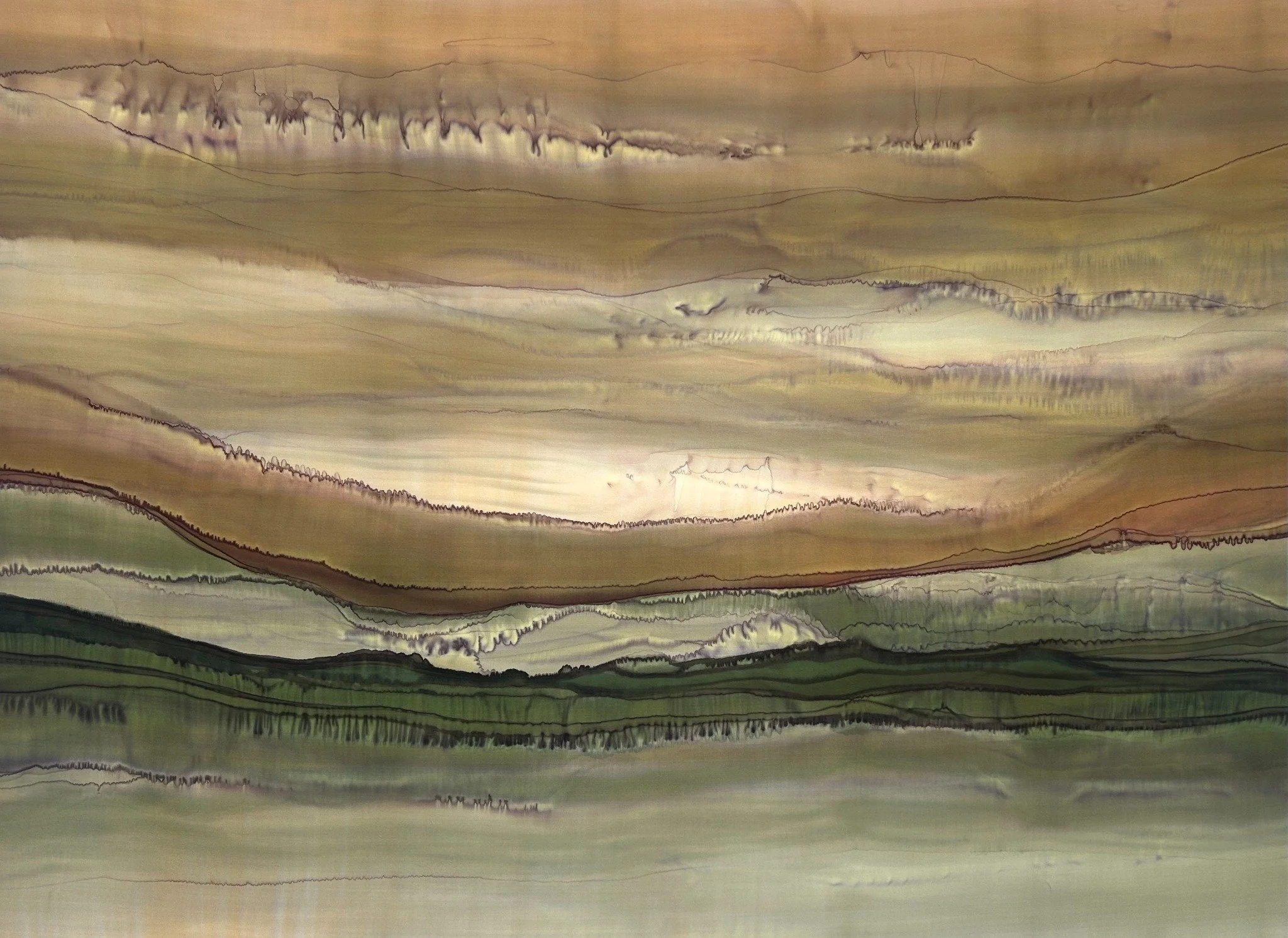 Windy Canyon, silk painting by Lisa Rodarte