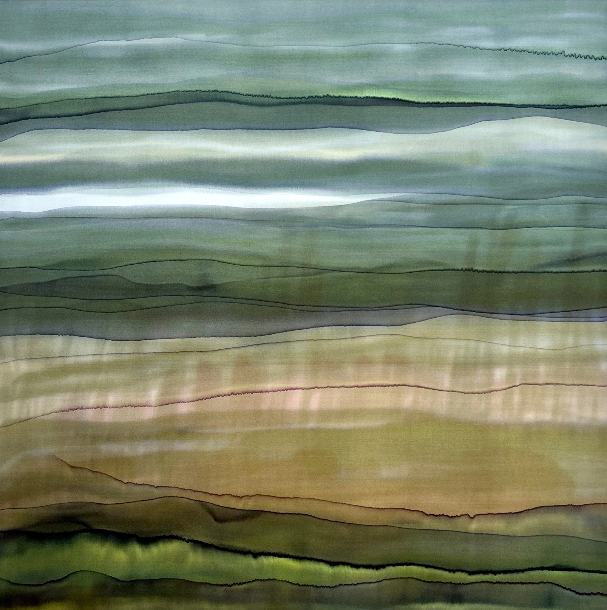 Garden Light, silk painting by Lisa Rodarte