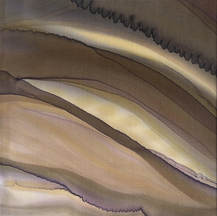 Grounded Earth, silk painting by Lisa Rodarte