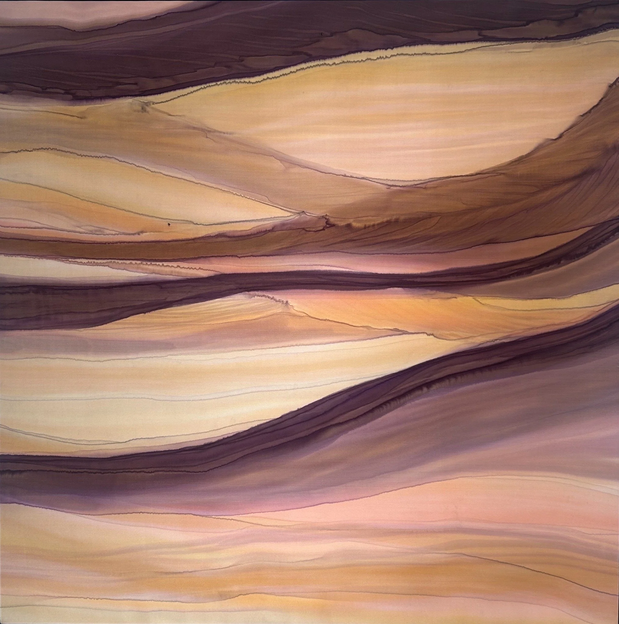 Meet Me There, silk painting by Lisa Rodarte