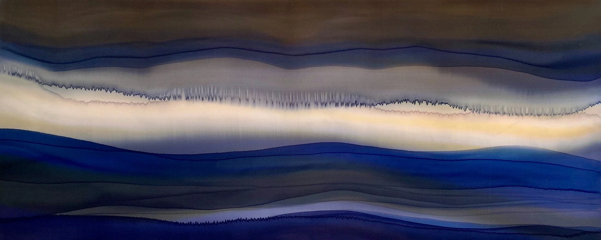 The Other Side, silk painting by Lisa Rodarte